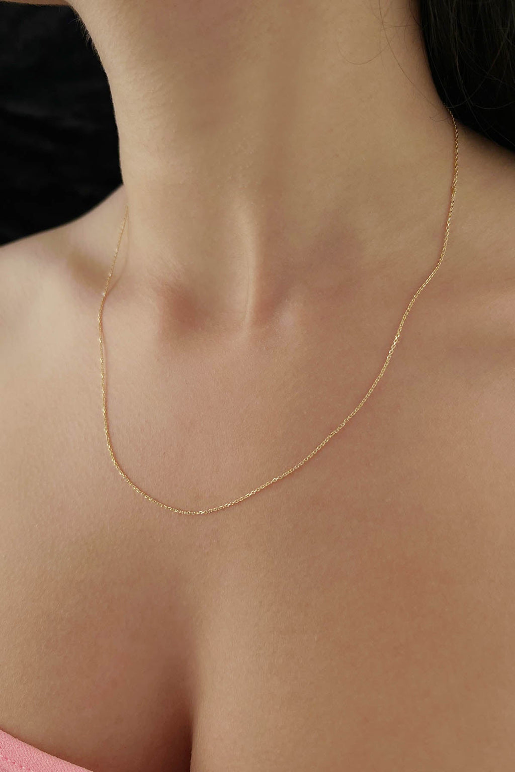 14ct Gold Cut Solid Anchor Chain  0.039 inch